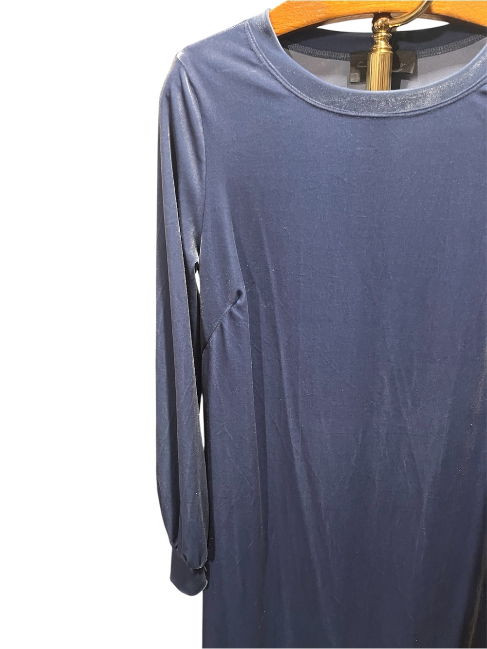 NEWAnthropologie Sunday in Brooklyn Dusty Blue Velvet Long-Sleeve Shirt Dress XS - Picture 3 of 14